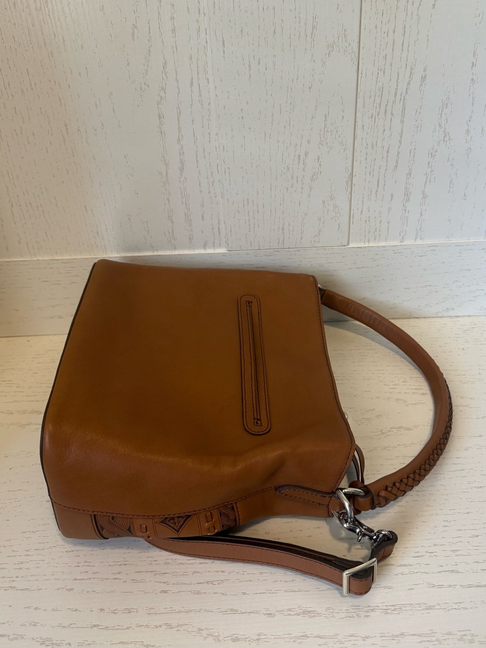 Brighton Ferreira Lorenza Valera bucket bag rich sienna leather silver hardware - Picture 9 of 16